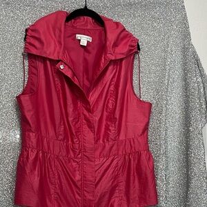 Christopher & Banks Red and Pink Vest Lightweight Casual